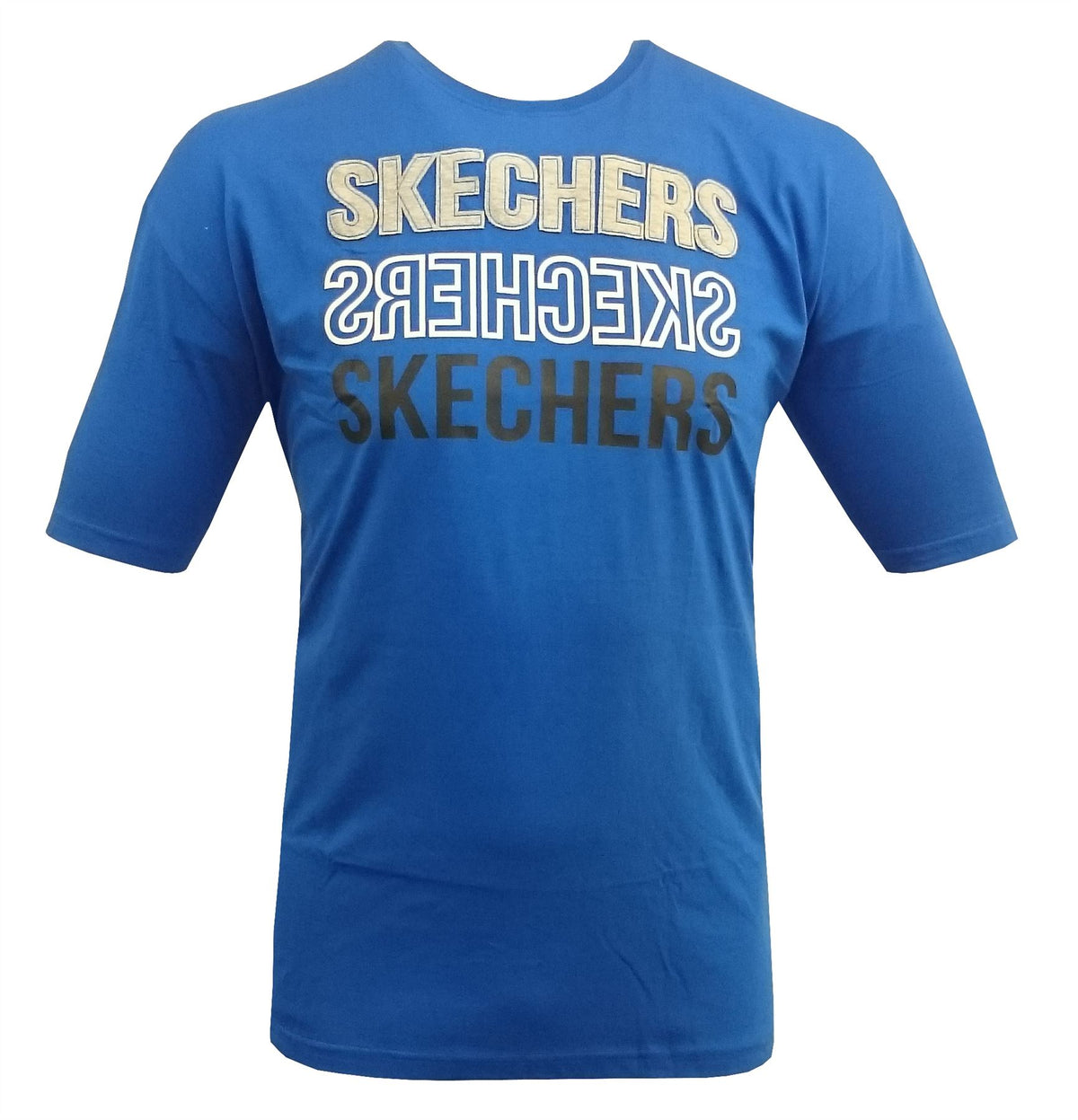 SKECHERS Mens Pure Cotton Printed Tee (Henton) in Blue - 3XL / Blue