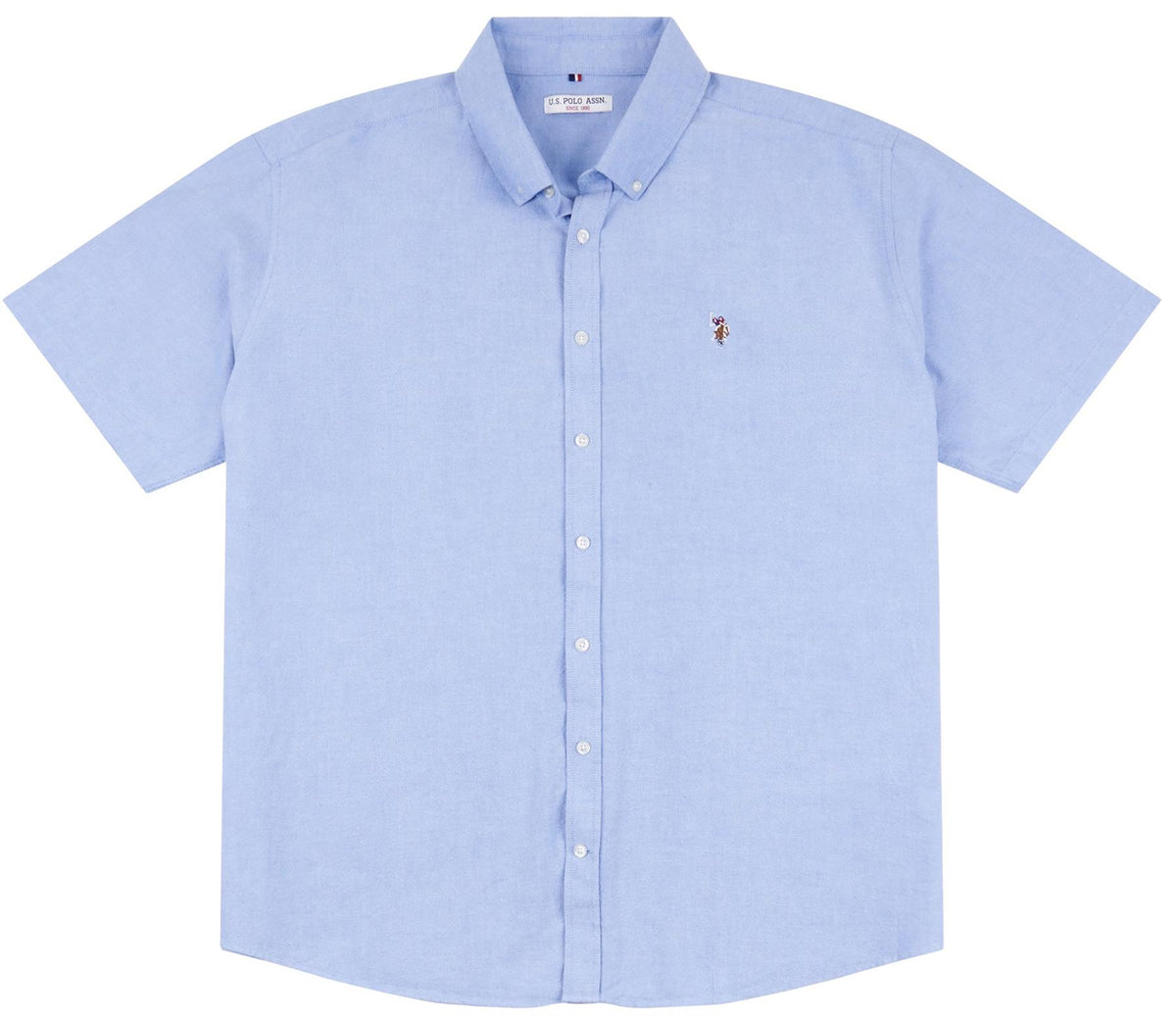 US Polo Plus Size Oxford Short Sleeve Shirt in Blue Yonder, 3XL - 3XL / Blue Yonder