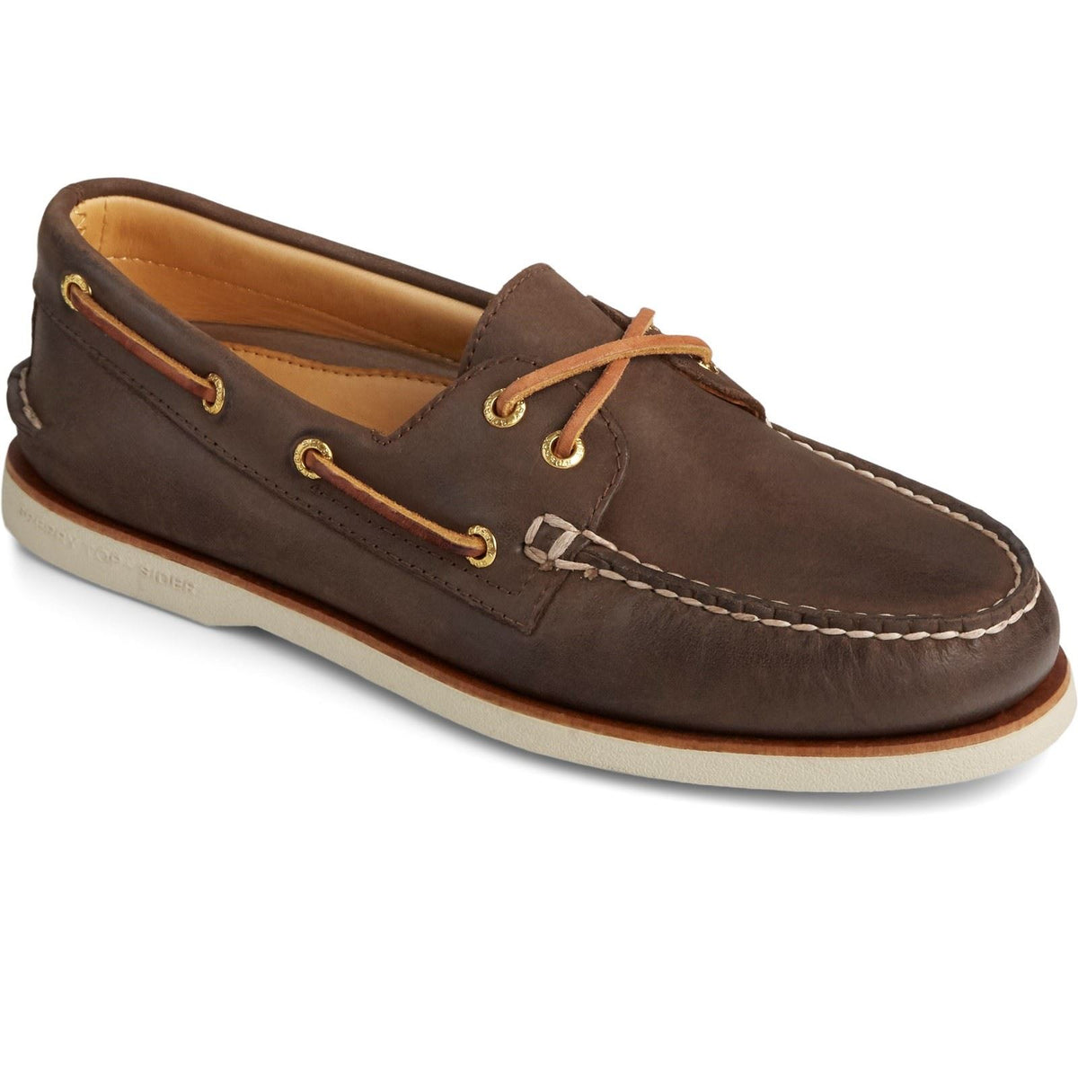 Sperry Men Classic Lace Shoes - Gold Cup Authentic Original Boat Shoe - 2 Colours, 6-13 - 12 / Brown