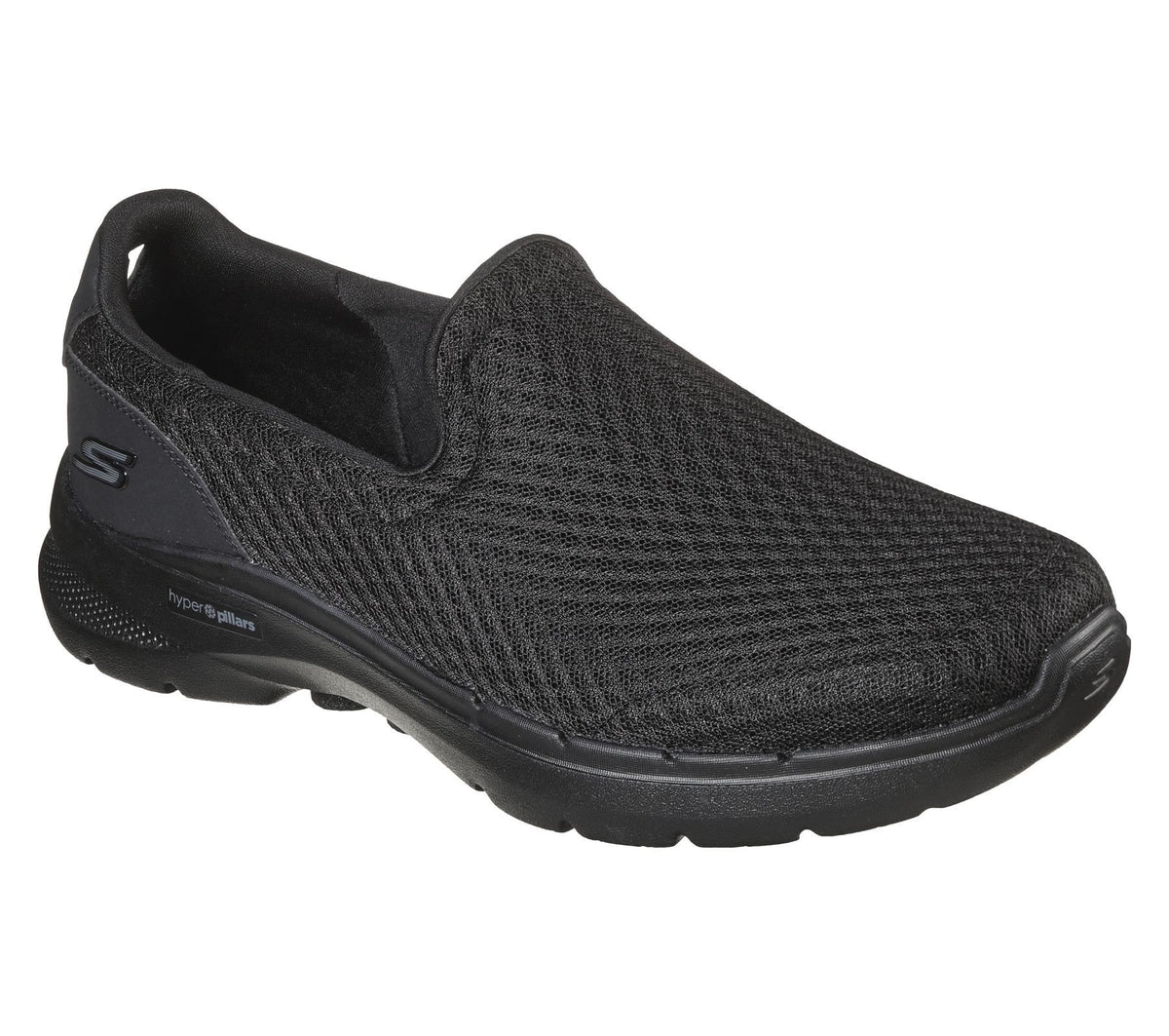 Skechers Men's Go Walk 6 - Motley Sneaker Shoes in Black in Size UK 6 to UK 15 - 7.5 / Black