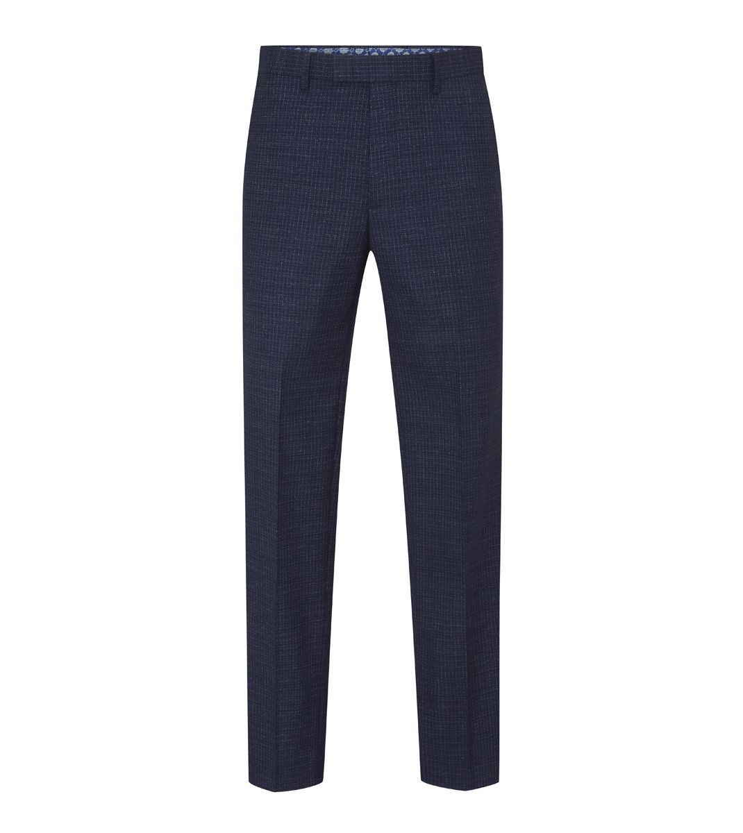 Skopes Hepworth Suit Tailored Fit Trousers For Men in Navy Blue Mini Check, 30W to 58W - 46S / Navy