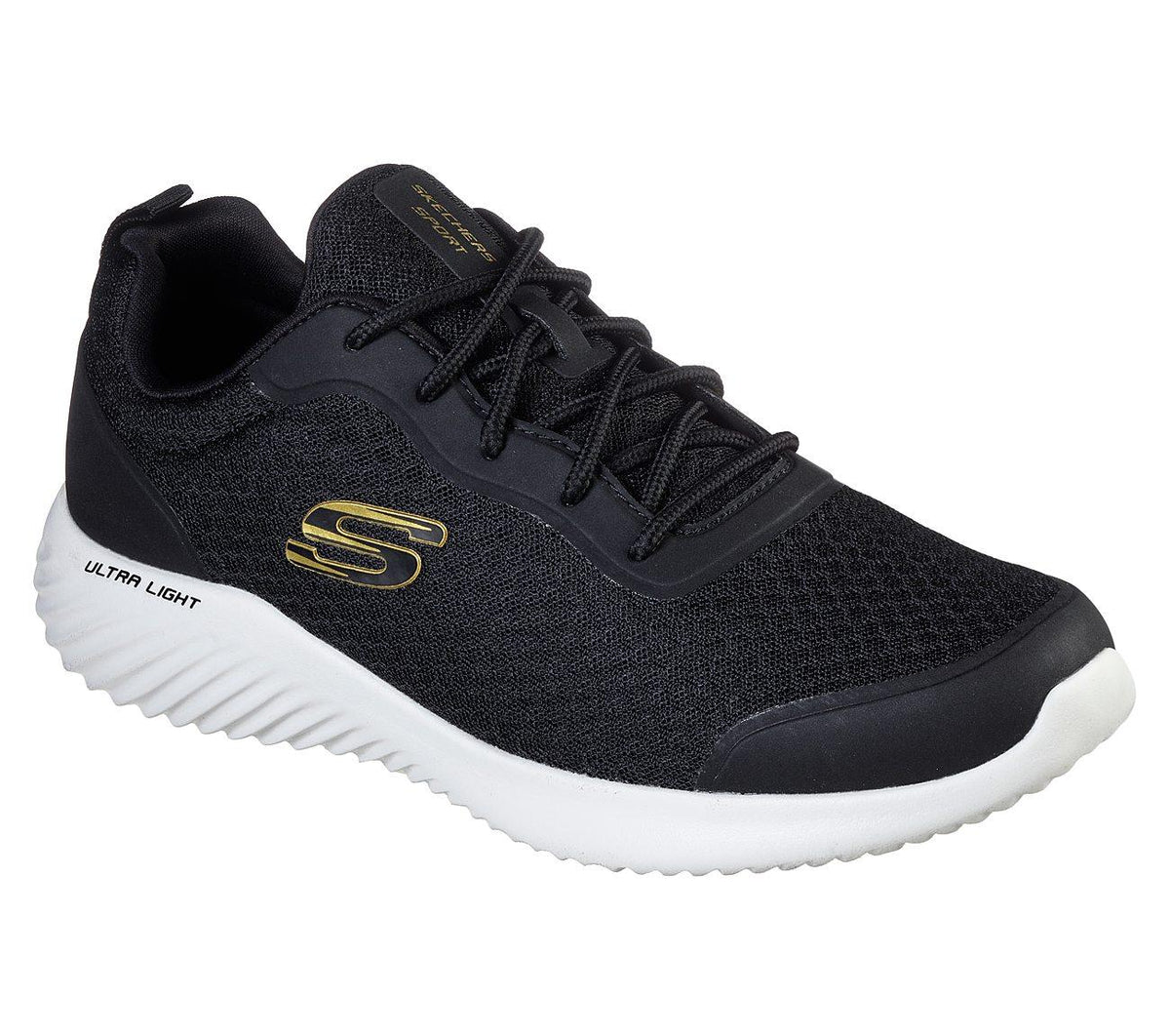 SKECHERS Men's Bounder - Voltis Running/Walking Trainers in Black/Gold - 9.5 / Black Gold