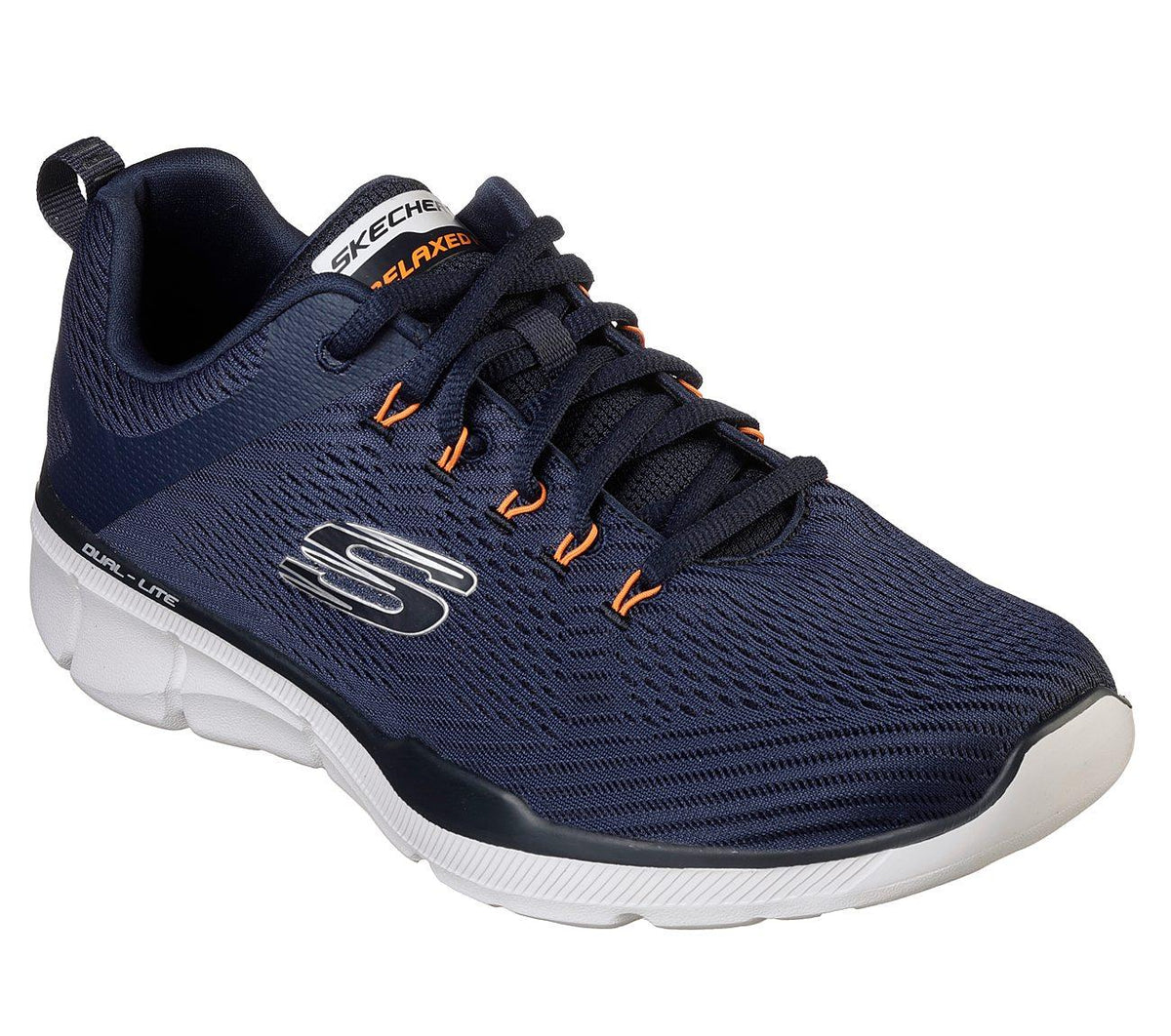 SKECHERS Men's Relaxed Fit-Equalizer 3.0 Track shoe/Trainers in Navy/Orange - UK 10.5 / Navy/Orange