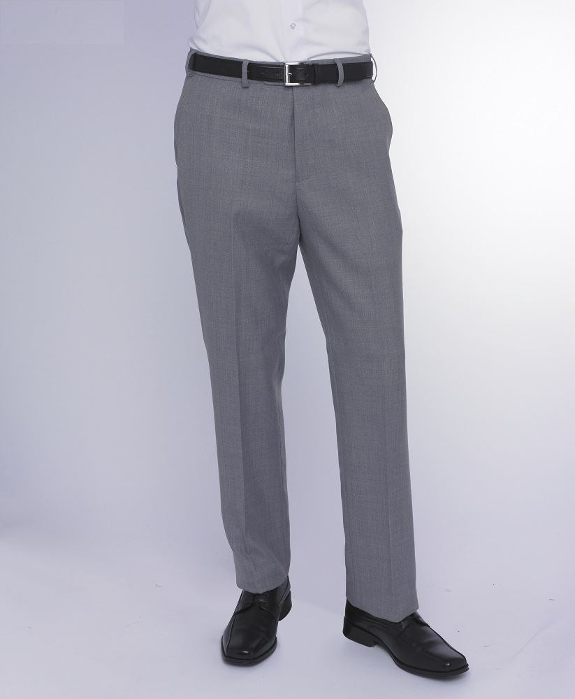 SKOPES EXTRA TALL WOOL BLEND FLAT FRONT TROUSER (TITAN) IN SILVER IN WAIST 32 TO 50, INSIDELEG 36 - 42 / Silver / 36