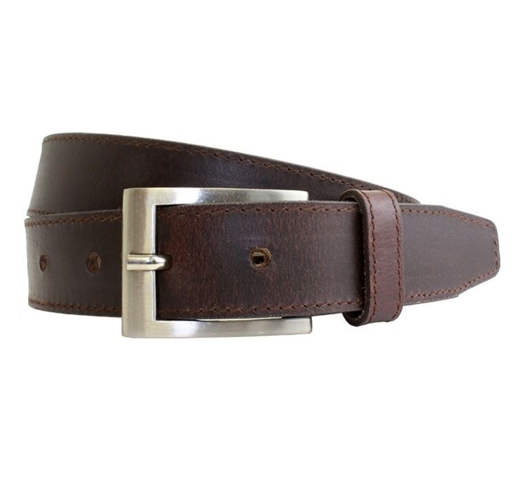 Sophos Full Grain Leather Block Edge Belt (8439) in Black & Brown Size 32 - 56 - 38-40 / Brown