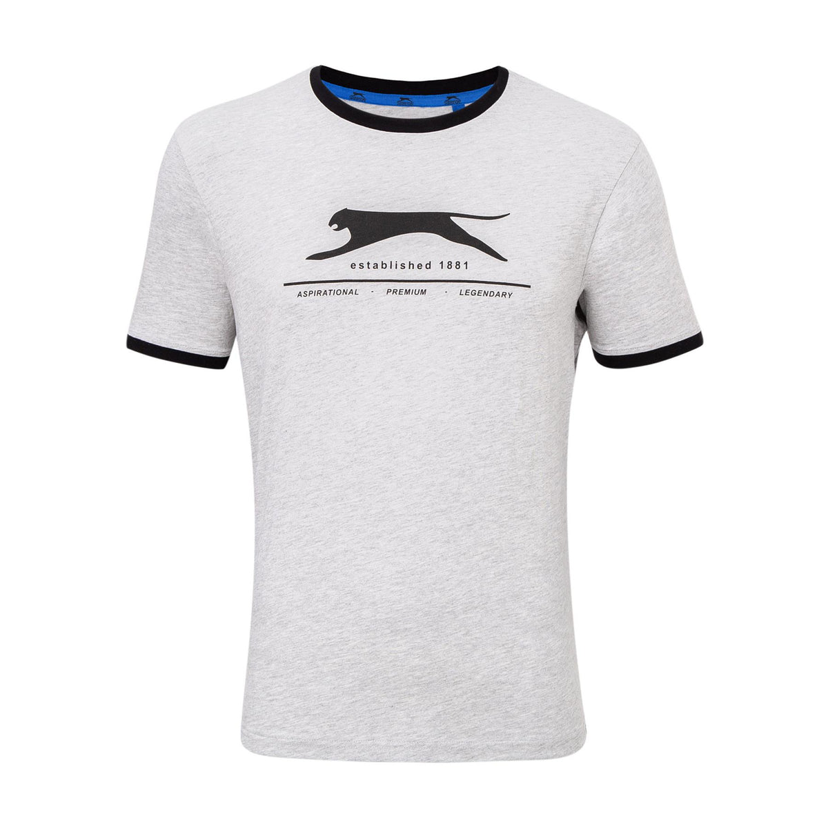Slazenger Men's Plus Size Pure Cotton Crew Neck Printed Tee Shirt (SS19) 2XL-6XL, 4 Colours - 4XL / Abel Ice Grey Marl