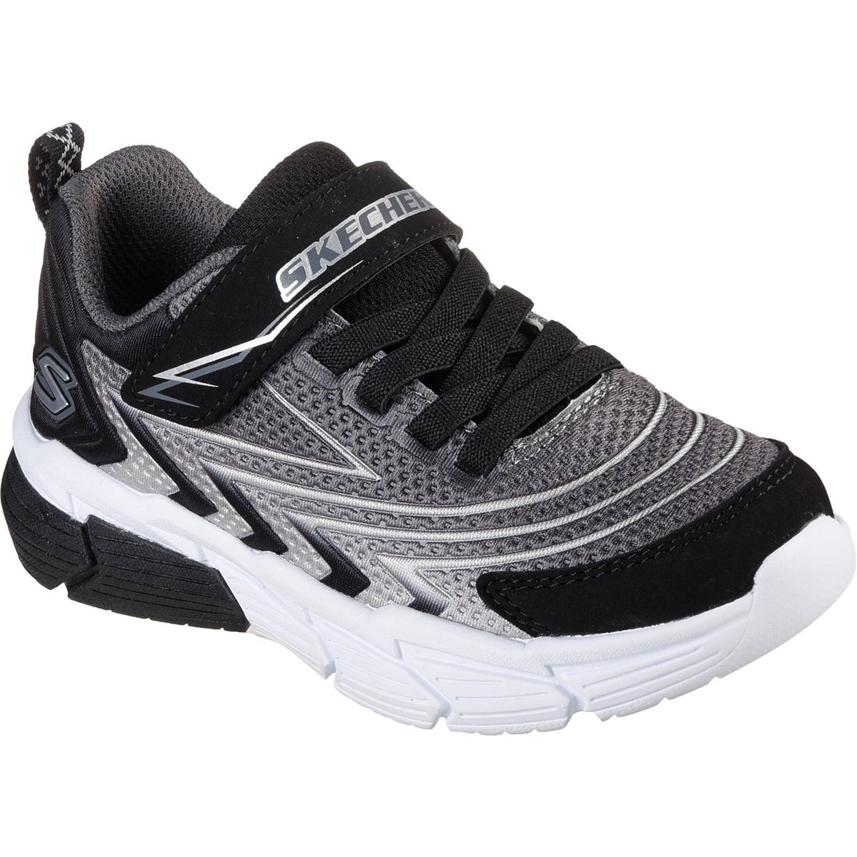 Skechers (GAR403852L) Childrens Sports Vector-Matrix Voltonik Shoes in UK 1.5 to 13.5 - 5 / Charcoal/Black