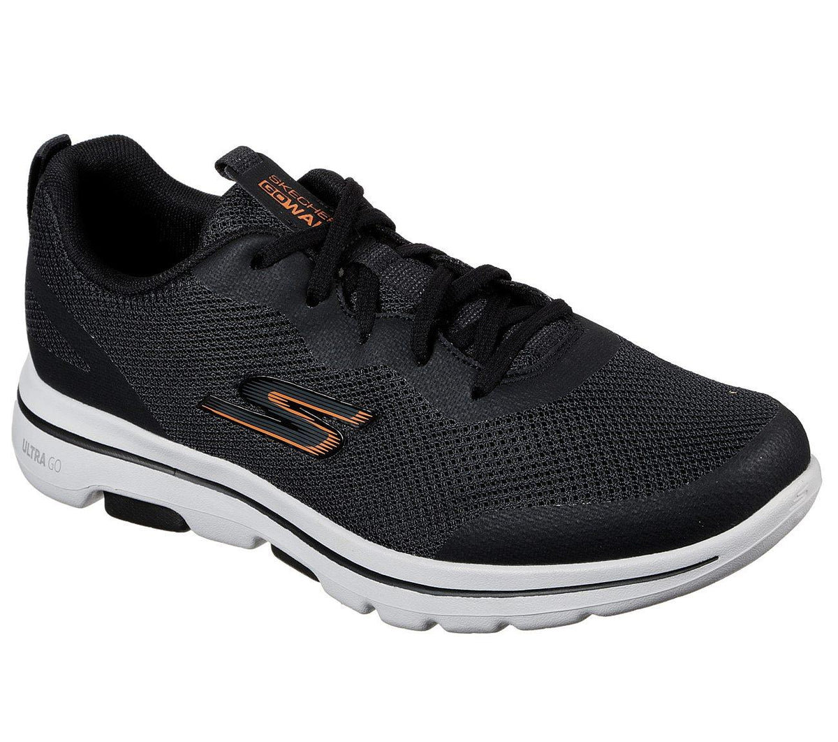 SKECHERS Men's GOwalk 5™ - Squall shoes in Black/Orange - 9 / Black