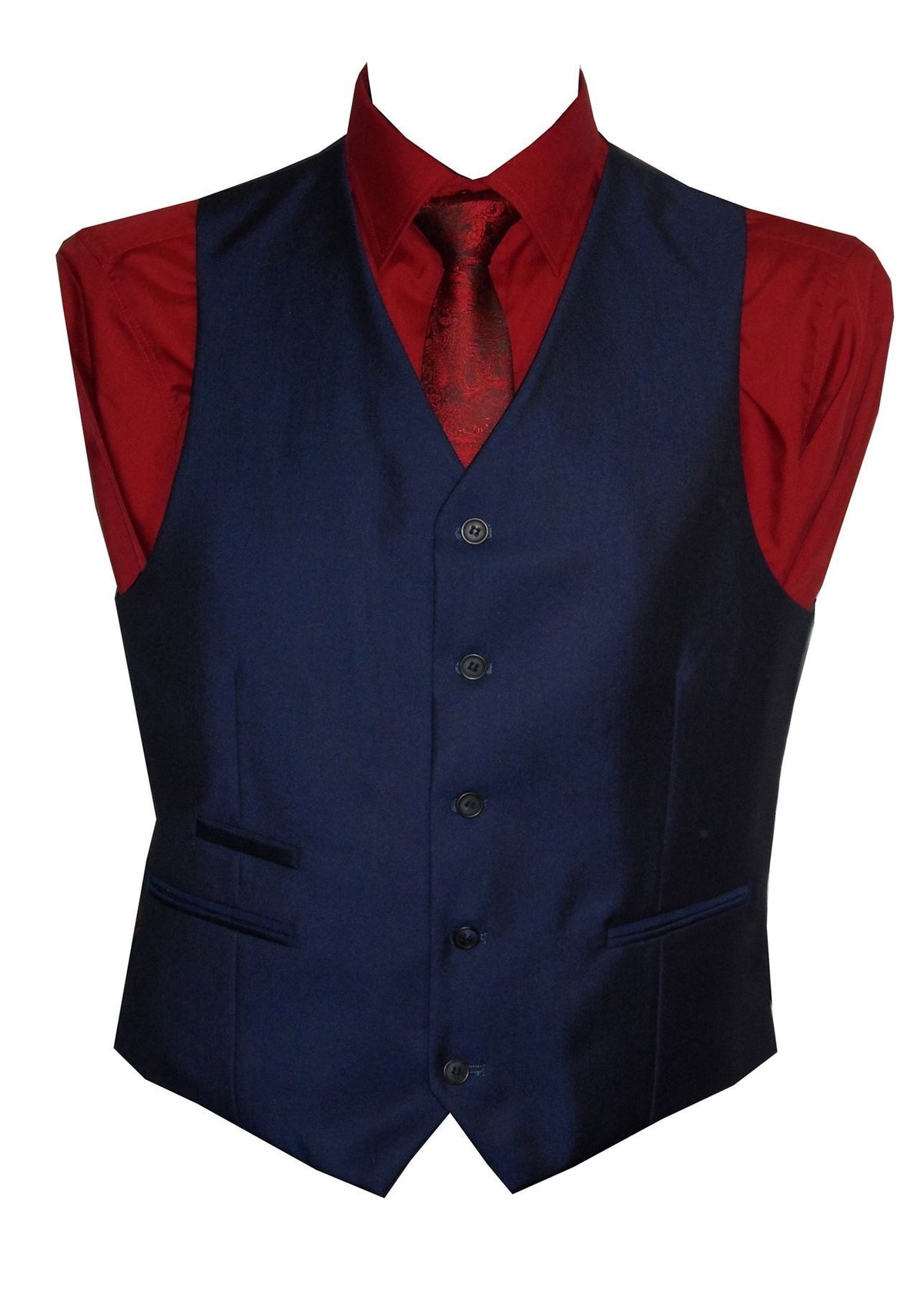 Voeut Men's formal Slim Fit Tonic Blue Waist Coat (Ford) in Size 34 to 52 - 46L / Blue