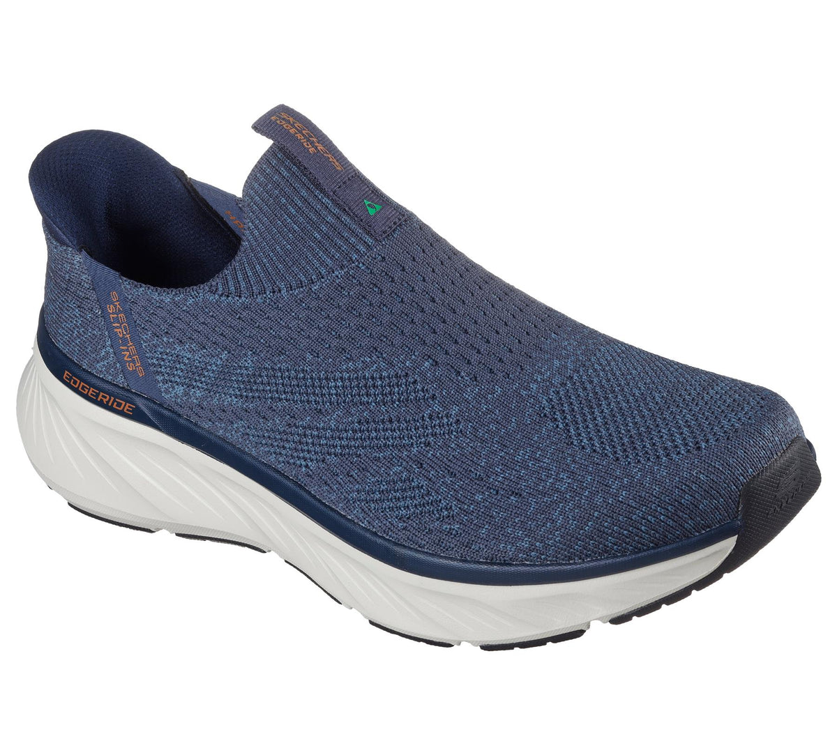 Skechers Slip On Sneaker Shoe For Men Edgeride Commissioner Slip-ins in Navy/Orange, 5.5-13 - Navy/Orange / 9.5