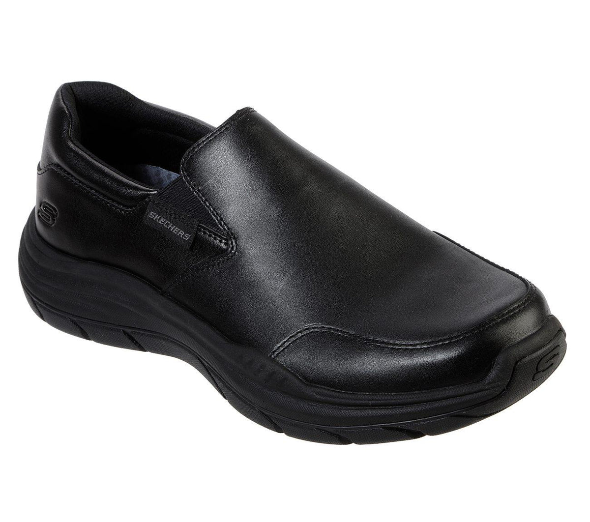 SKECHERS Men's Relaxed Fit Expected 2.0 Slip On Casual Dress Comfort Loafer Moc in Black - 12 / Black