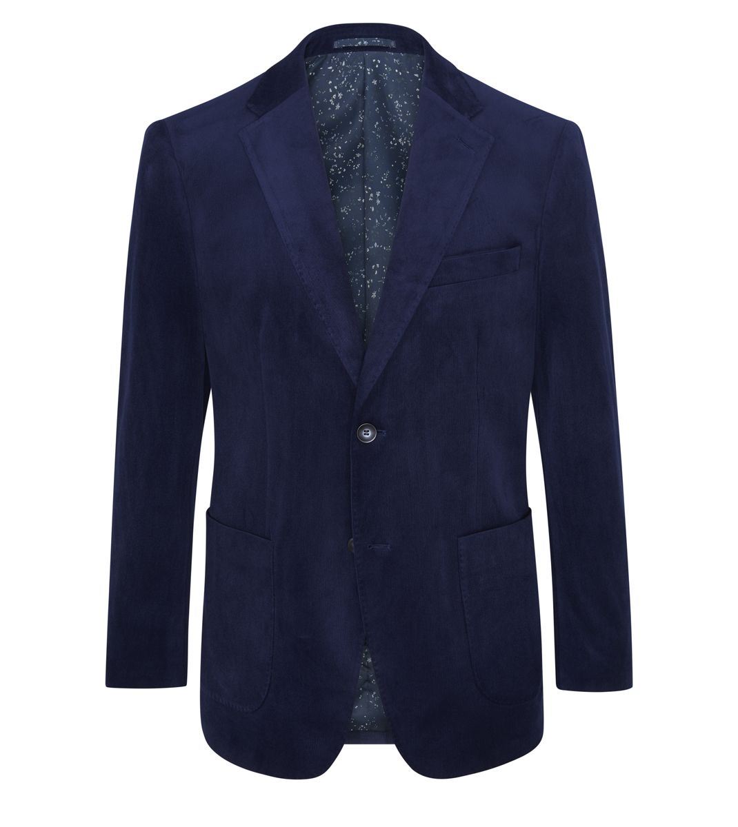 Skopes Atkinson Suit Tailored Fit Jacket For Men in Navy Blue Corduroy, 34S to 62L - 38L / Navy
