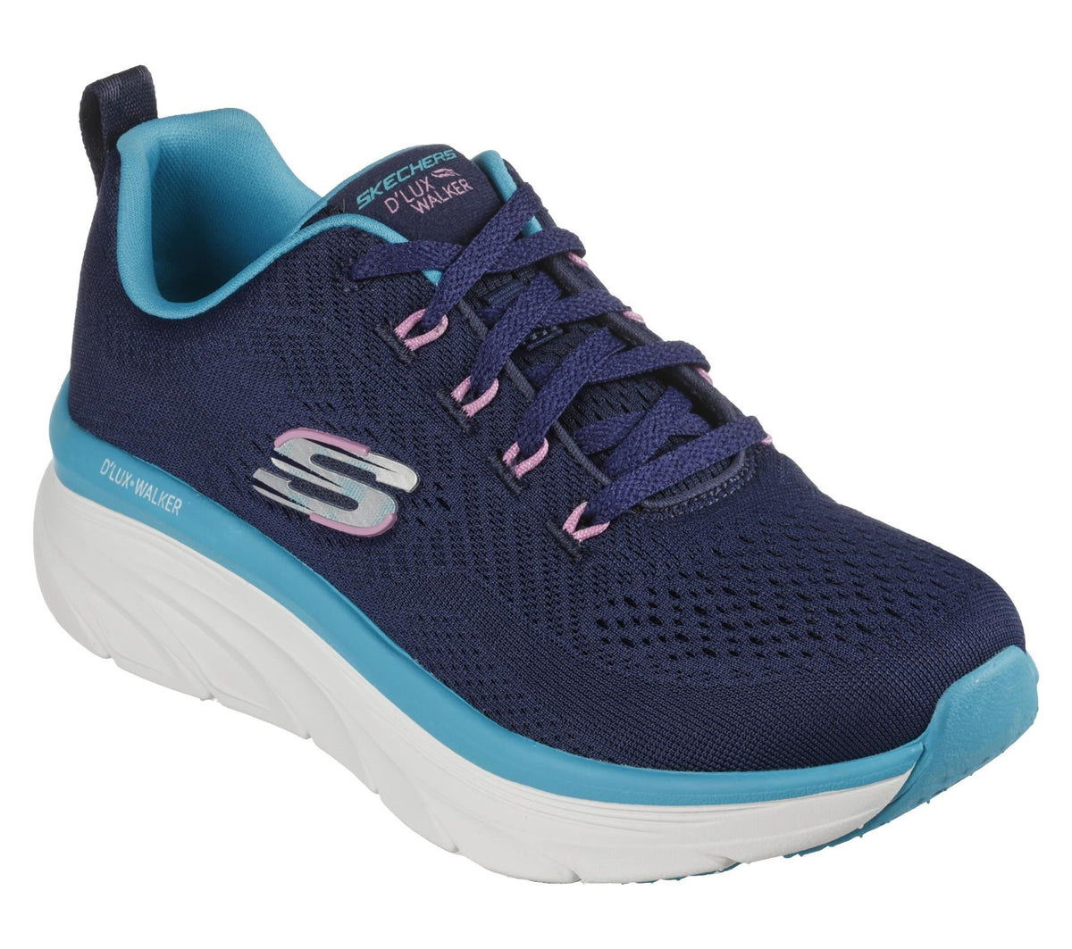 Skechers (149368) Women D'LUX WALKER-FRESH FINESSE Sneaker Shoes in Size UK4 to UK8 - 5 / Navy Turquoise