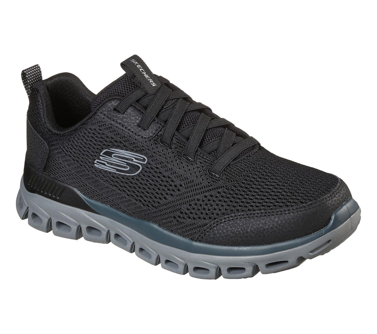 Skechers Men's Glide-Step Sneaker Shoes in Black/Grey in UK 6 to UK 13 - 6.5 / Black Grey
