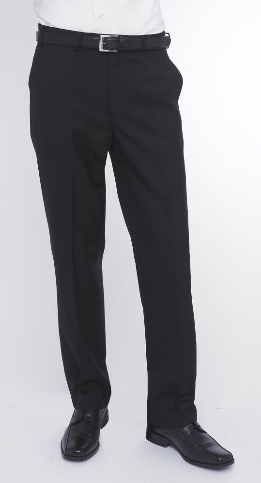 SKOPES WOOL BLEND FLAT FRONT TROUSERS IN BLACK - 38 / Black / 29