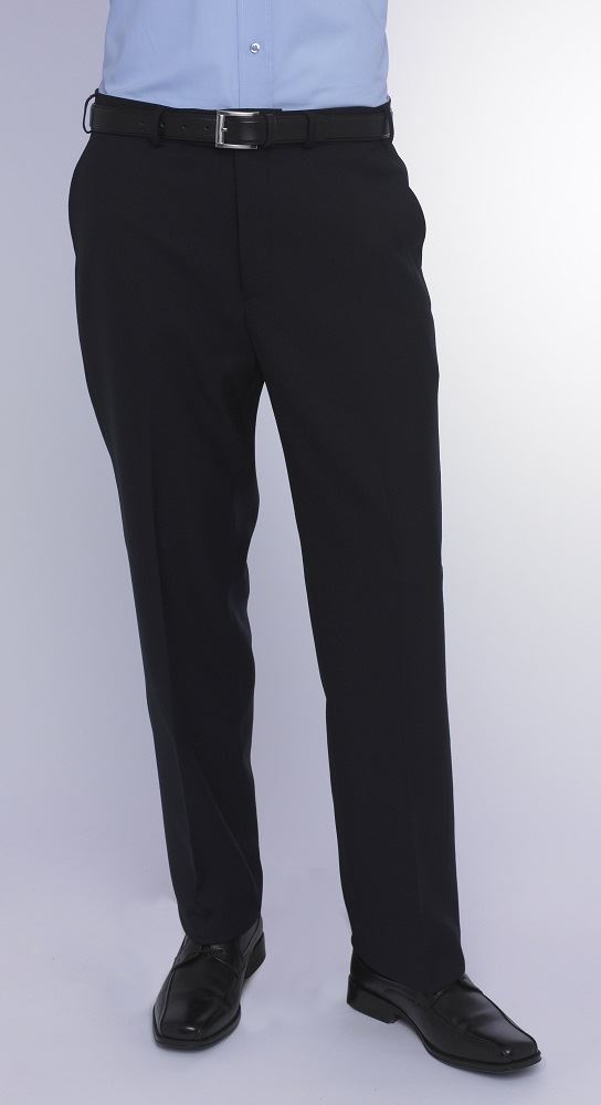 SKOPES EXTRA TALL WOOL BLEND FLAT FRONT TROUSER (TITAN) IN NAVY IN WAIST 32 TO 50, INSIDELEG 36 - 40 / Navy / 36