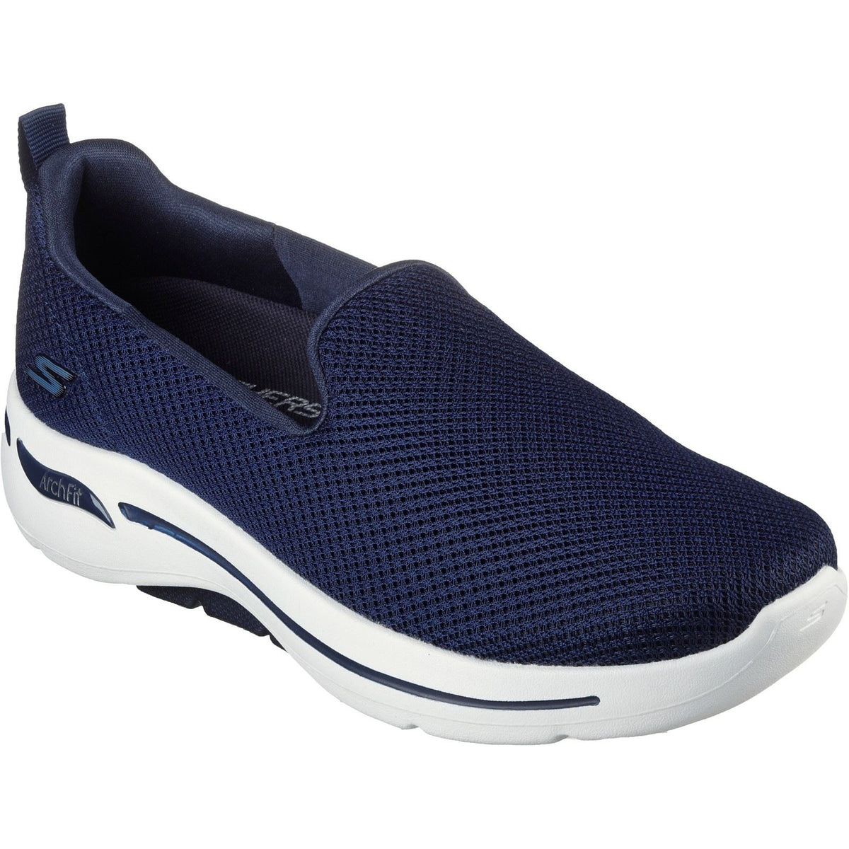 Skechers (GAR124401W) Women's GOwalk Arch Fit Grateful Wide Sports Shoe in Navy/White 4 to 8 - 4 / Navy Multi