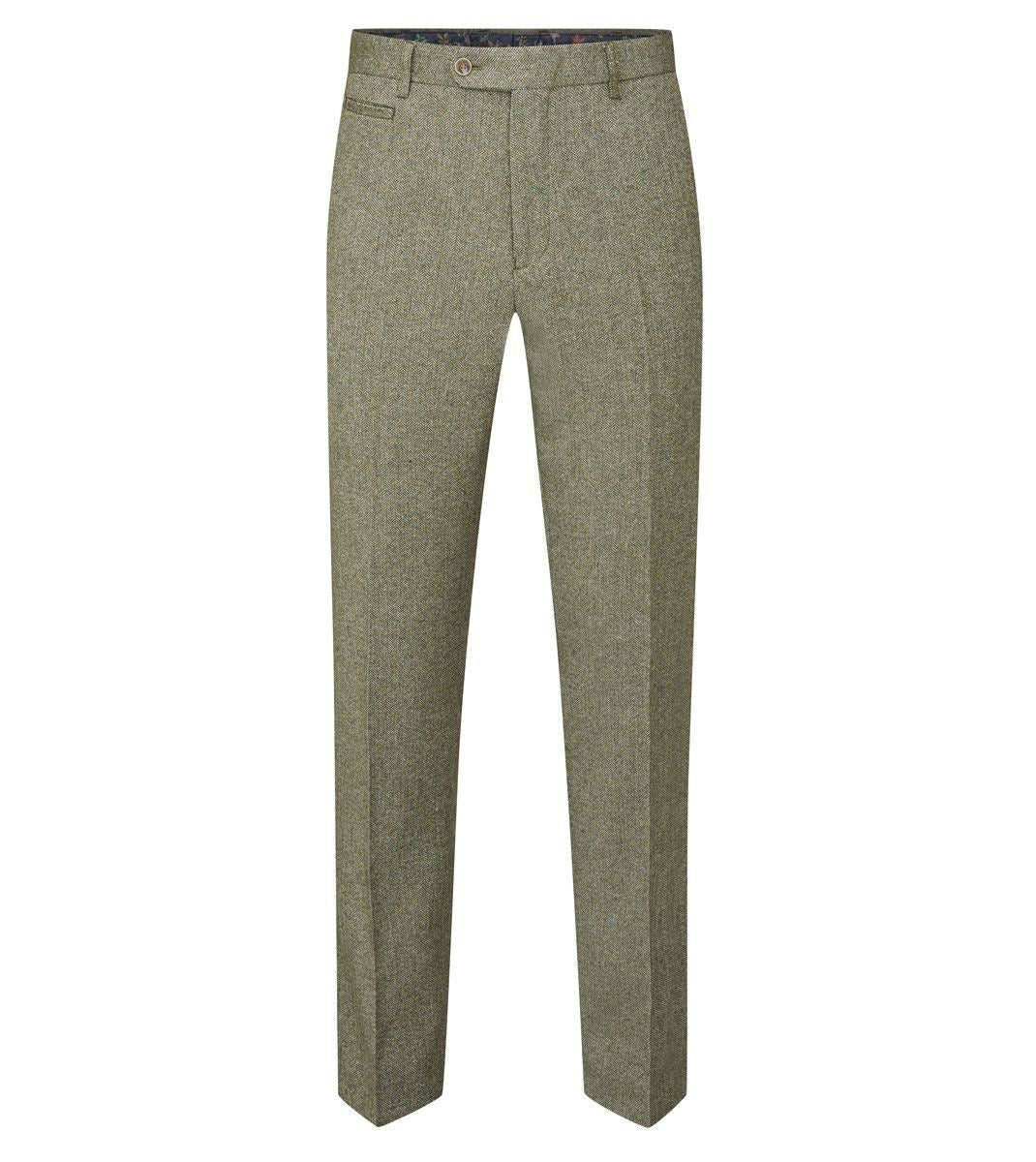 Skopes Men's 2 Piece Suit Jude Herringbone in Sage - 30W-31L / Sage