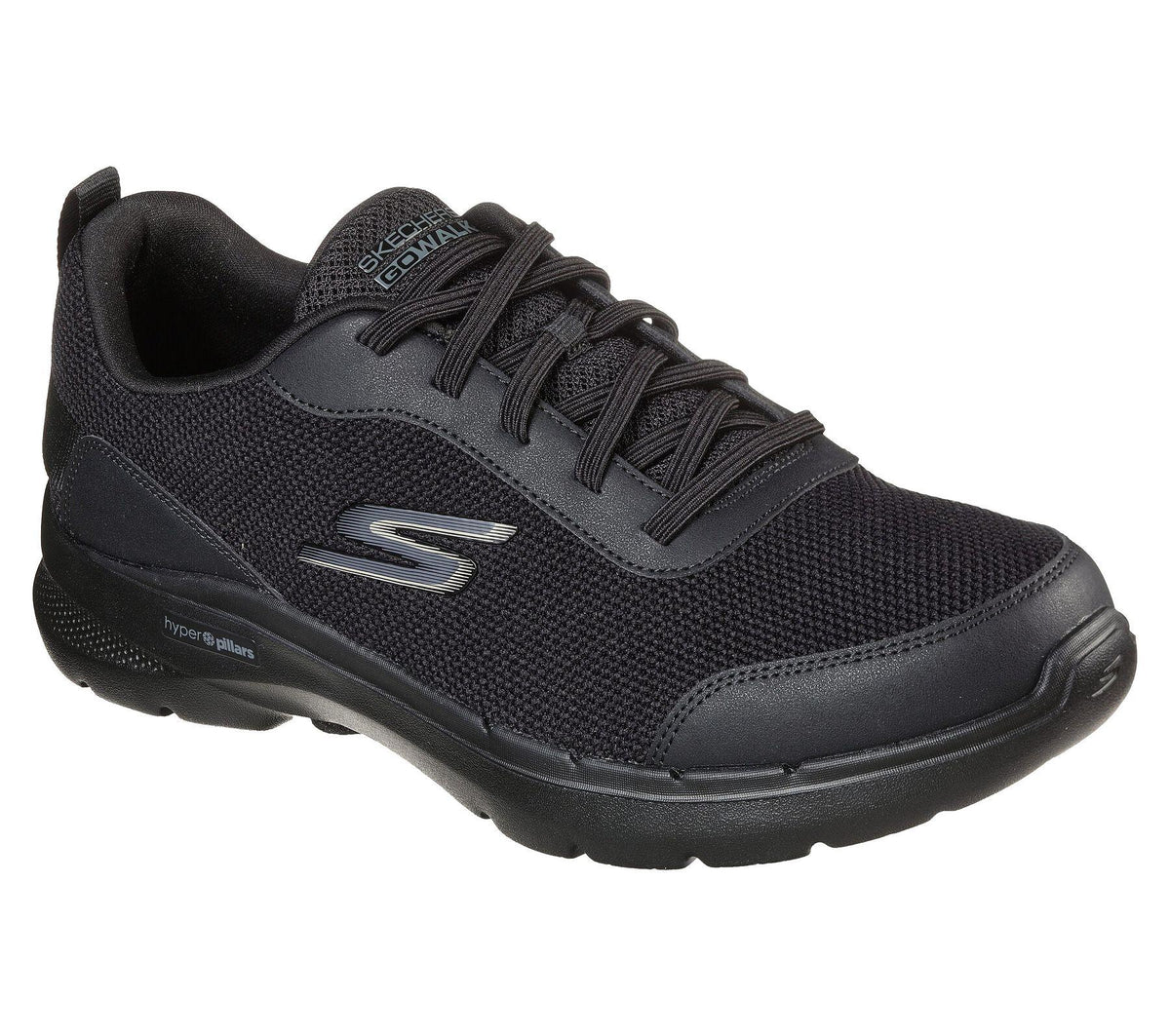 SKECHERS Men's GOwalk 6 - Bold Knight Shoes in Black in Size UK 6 to UK 15 - 8 / Black