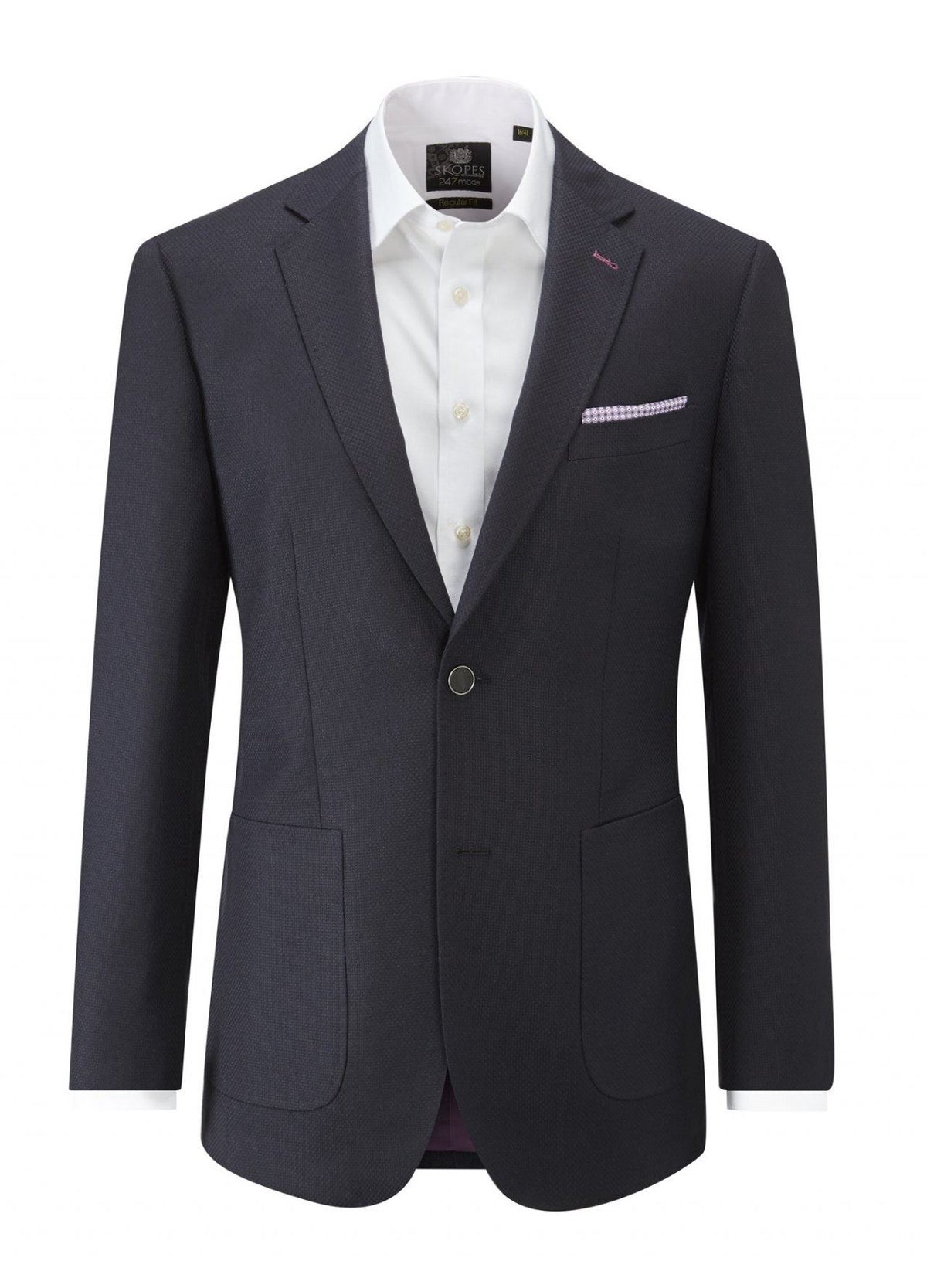 SKOPES Mens Navy Semi Plain Wool Blend Sports Jacket (Harrow) in Navy 48 - 62 - 50L / Navy