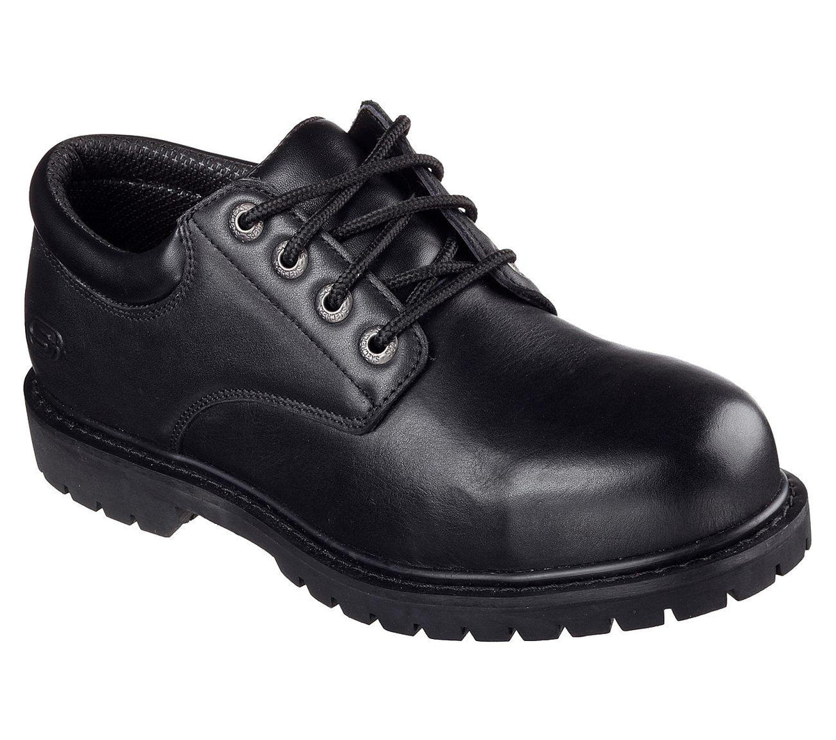 SKECHERS Men's Relaxed Fit - Cottonwood - Elks SR Work Shoes in Black - UK 6 / Black