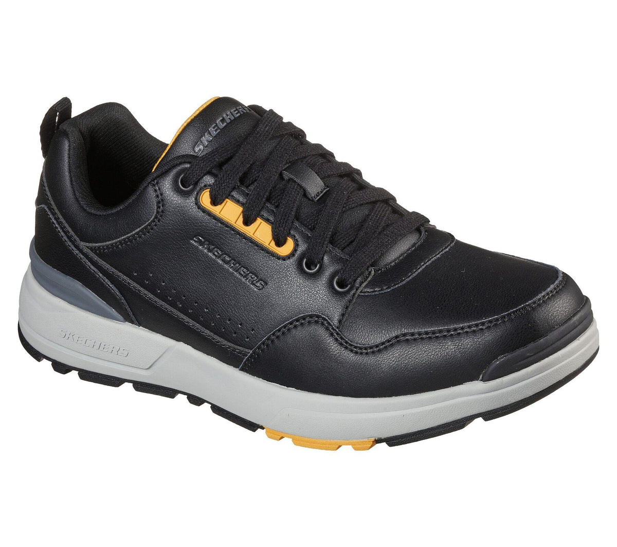Skechers Men's Relaxed Fit Rozier - Mancer Casual Comfort Leather Shoes in Black 7 to 13 - 7.5 / Black