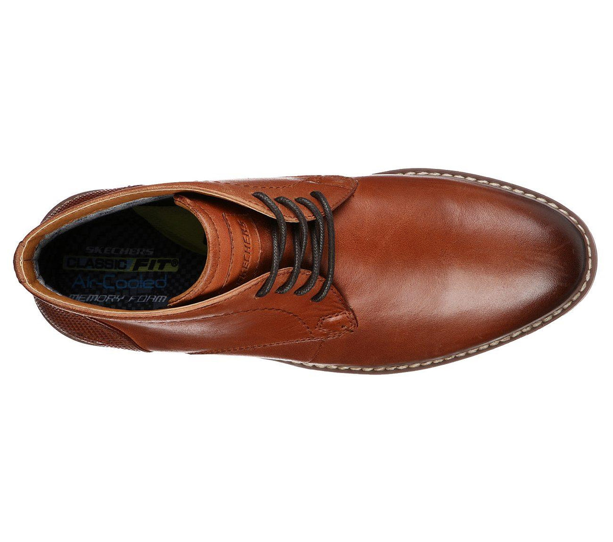 SKECHERS Men's Bregman - Calsen Lace up Dress Casual Plain Toe Mid High Chukka Boot in Cognac - UK 6.5 / Cognac
