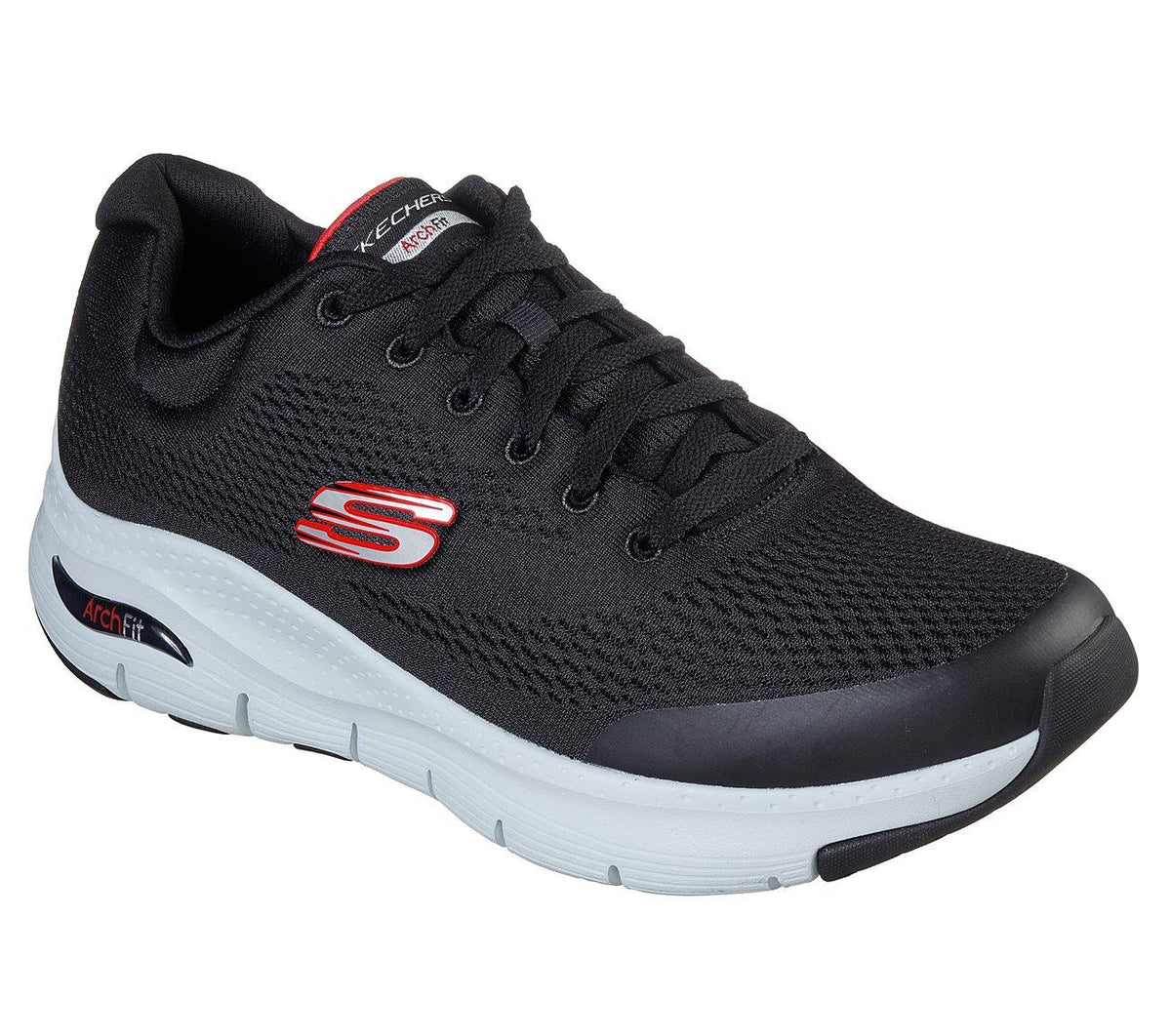 Skechers Arch Fit Walking Sports Shoes In Black/Red Upto Size UK 6 to UK 13 - 8.5 / Black Red