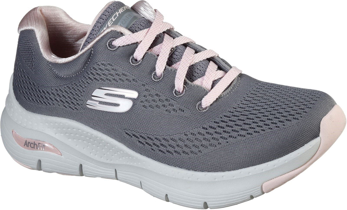 Skechers Arch Fit Sunny Outlook Sports Shoe Ladies Sports in Grey/Pink - 5 / Grey/Pink