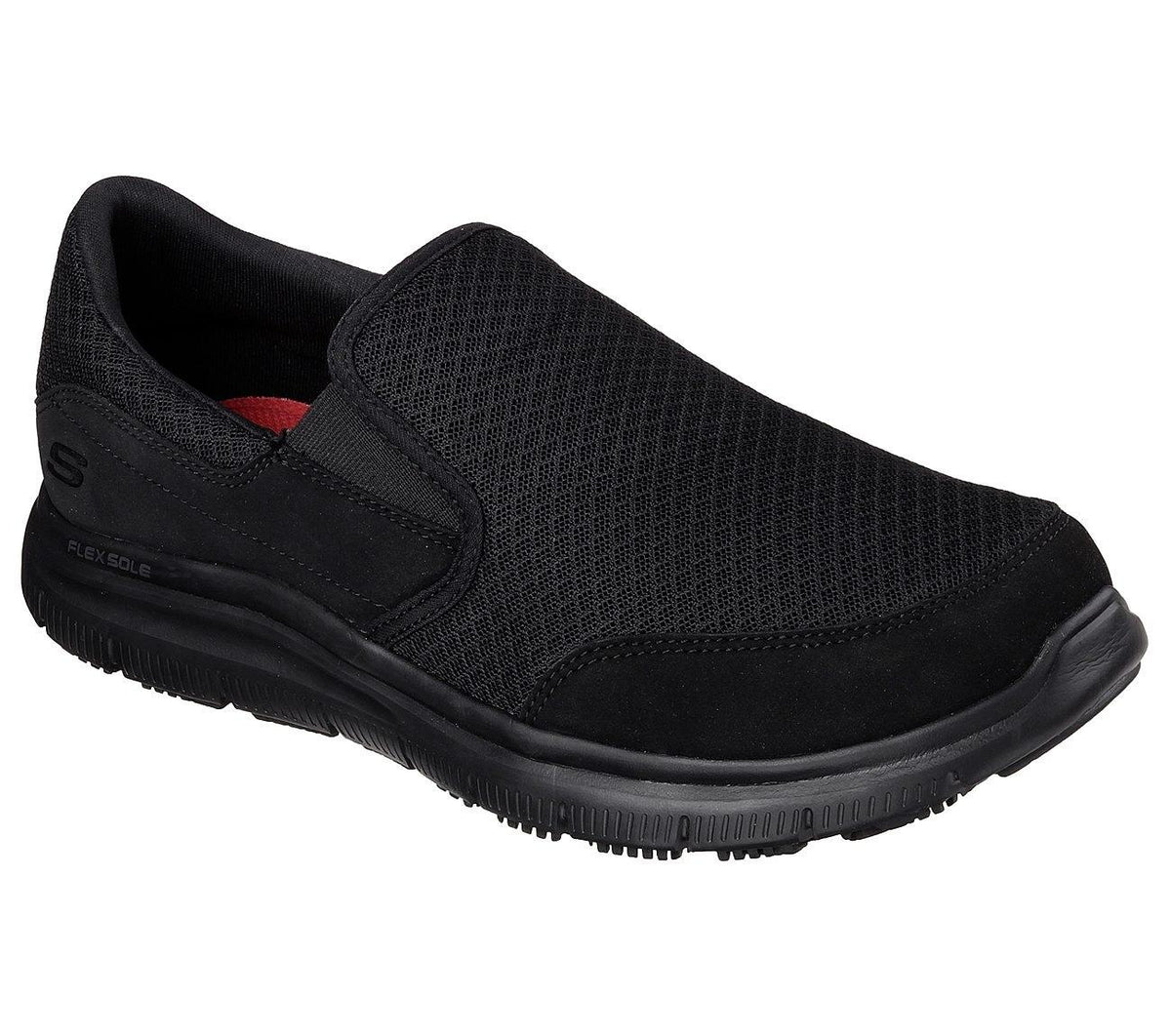SKECHERS Men's Relaxed Fit - Flex Advantage - Mcallen SR Work Shoes in Black - UK 10.5 / Black