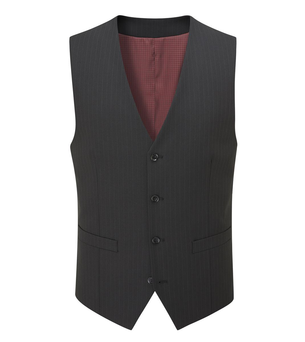 Skopes Darwin Suit Waistcoat For Men's in Black Stripe, 34S to 72L - 62L / Black