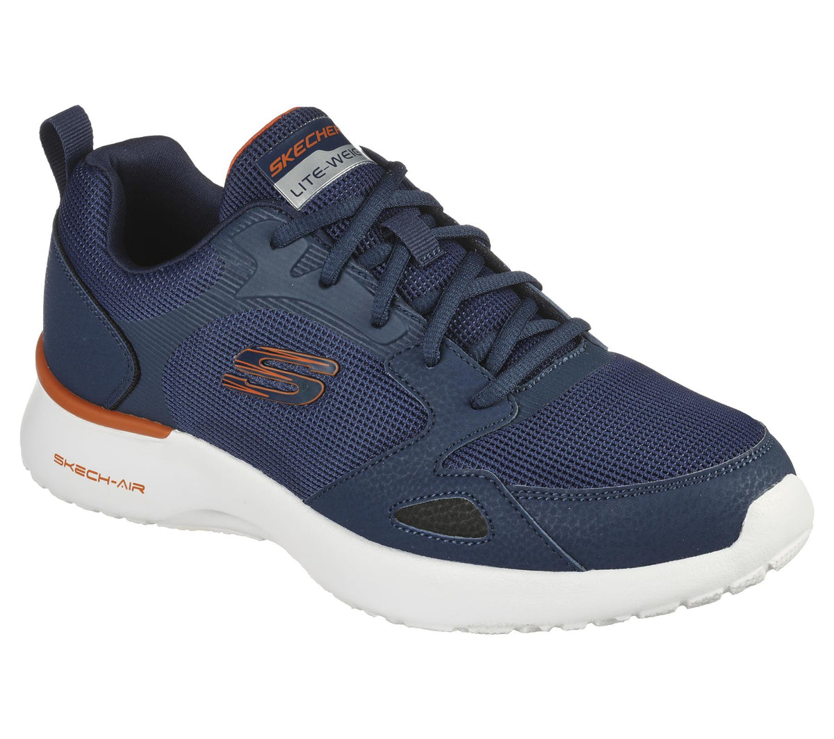 Skechers Men's Skech-Air Dynamight in Navy/Orange in Size UK6 to UK13 - 9.5 / Navy/Orange